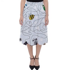 Dog Puzzle Maze Bee Butterfly Classic Midi Skirt