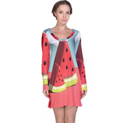 Watermelon Fruit Long Sleeve Nightdress by Modalart