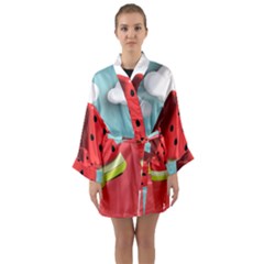 Watermelon Fruit Long Sleeve Satin Kimono by Modalart