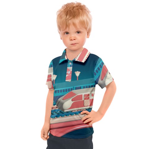 Bridge Transportation Train Toys Kids  Polo T-shirt by Modalart