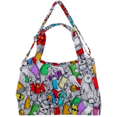 Graffity Characters Seamless Pattern Art Double Compartment Shoulder Bag by Bedest