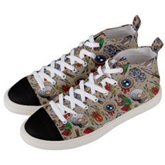 Tattoo Pattern Men s Mid-top Canvas Sneakers by Bedest