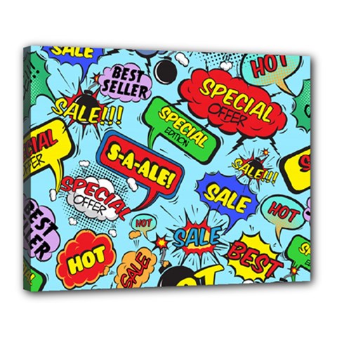 Comic Bubbles Seamless Pattern Canvas 20  X 16  (stretched) by Bedest