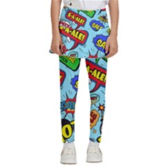 Comic Bubbles Seamless Pattern Kids  Skirted Pants by Bedest