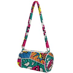 Comic Colorful Seamless Pattern Mini Cylinder Bag by Bedest