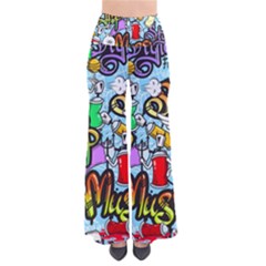 Graffiti Characters Seamless Patterns So Vintage Palazzo Pants by Bedest