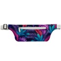 Background With Violet Blue Tropical Leaves Active Waist Bag View1