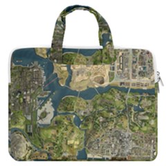 Map Illustration Gta Macbook Pro 16  Double Pocket Laptop Bag  by Pakjumat