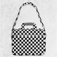 Black White Checker Pattern Checkerboard Macbook Pro 13  Shoulder Laptop Bag  by Pakjumat