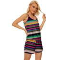 Horizontal Lines Colorful Satin Pajama Short Set View3