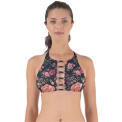 Flower Pattern Perfectly Cut Out Bikini Top