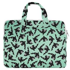 Orca Killer Whale Fish Macbook Pro 16  Double Pocket Laptop Bag  by Pakjumat