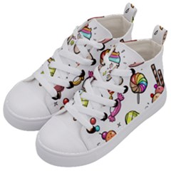 Doodle Cartoon Drawn Cone Food Kids  Mid-top Canvas Sneakers by Hannah976