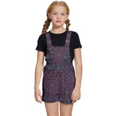 Mandala Neon Symmetric Symmetry Kids  Short Overalls