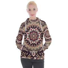 Seamless Pattern Floral Flower Women s Hooded Pullover