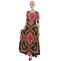 Kaleidoscope Art Pattern Ornament Half Sleeves Maxi Dress View1