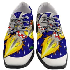 Rocket Ship Launch Vehicle Moon Women Heeled Oxford Shoes by Sarkoni