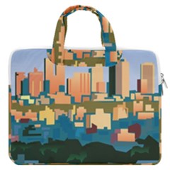 City Buildings Urban Dawn Macbook Pro 13  Double Pocket Laptop Bag by Sarkoni