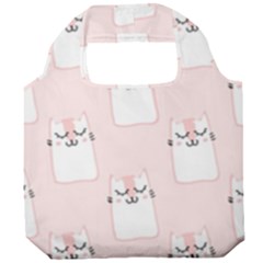 Pattern Pink Cute Sweet Fur Cats Foldable Grocery Recycle Bag by Sarkoni