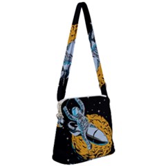 Astronaut Planet Space Science Zipper Messenger Bag by Sarkoni