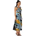 Astronaut Planet Space Science Tie-Strap Tiered Midi Chiffon Dress View3