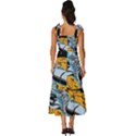 Astronaut Planet Space Science Tie-Strap Tiered Midi Chiffon Dress View4