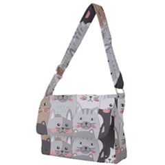 Cute Cats Seamless Pattern Full Print Messenger Bag (l) by Sarkoni