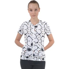 Dog Pattern Short Sleeve Zip Up Jacket by Sarkoni