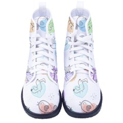 Cartoon Bird Cute Doodle Bird Kid s High-top Canvas Sneakers by Bedest