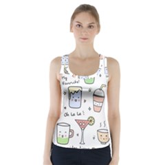 Drinks Cocktails Doodles Coffee Racer Back Sports Top by Apen