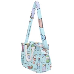 Drinks Cocktails Doodle Coffee Rope Handles Shoulder Strap Bag by Apen