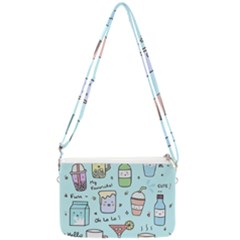 Drinks Cocktails Doodle Coffee Double Gusset Crossbody Bag by Apen