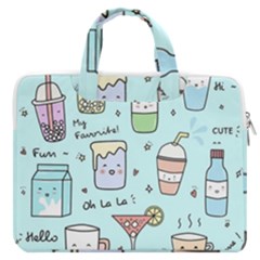 Drinks Cocktails Doodle Coffee Macbook Pro 16  Double Pocket Laptop Bag  by Apen