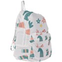 Reindeer Stars Socks Stick Foldable Lightweight Backpack View3