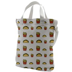 Fries Taco Pattern Fast Food Canvas Messenger Bag by Apen