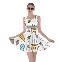 Doodle Fun Food Drawing Cute Skater Dress by Apen