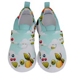 Fruits Sweet Papaya Orange Pattern Kids  Velcro No Lace Shoes by Ravend