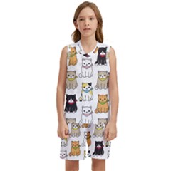 Cat Kitten Seamless Pattern Kids  Basketball Mesh Set by Grandong