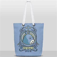 Drawing Illustration Anime Cartoon My Neighbor Totoro Full Print Rope Handle Tote (small) by Sarkoni