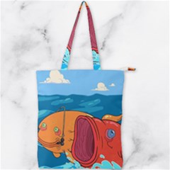 Adventure Time Fish Landscape Double Zip Up Tote Bag by Sarkoni