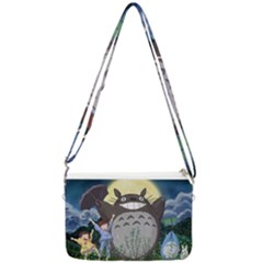 Illustration Anime Cartoon My Neighbor Totoro Double Gusset Crossbody Bag by Sarkoni