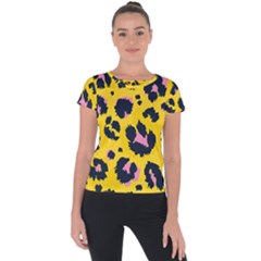 Leopard Print Seamless Pattern Short Sleeve Sports Top  by Hannah976