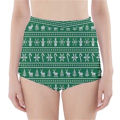 Wallpaper Ugly Sweater Backgrounds Christmas High-waisted Bikini Bottoms