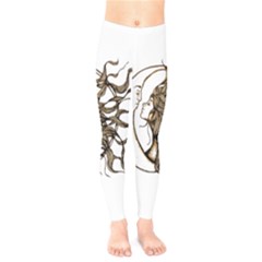 Psychedelic Art Drawing Sun And Moon Head Fictional Character Kids  Leggings by Sarkoni