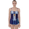 Spaceship Milkyway Galaxy Babydoll Tankini Top View1