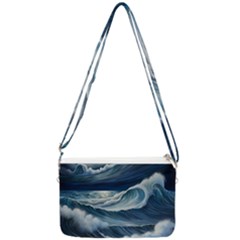 Waves Storm Sea Double Gusset Crossbody Bag by Bedest