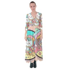 Boy Astronaut Cotton Candy Button Up Maxi Dress by Bedest