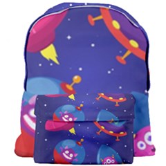 Cartoon Funny Aliens With Ufo Duck Starry Sky Set Giant Full Print Backpack by Ndabl3x