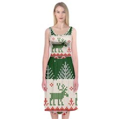 Merry Christmas Ugly Midi Sleeveless Dress by artworkshop