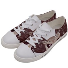 Owl Bird Feathers Men s Low Top Canvas Sneakers by Sarkoni